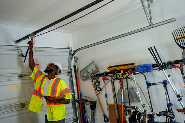 Professional Garage Door technician working in Moore, OK
